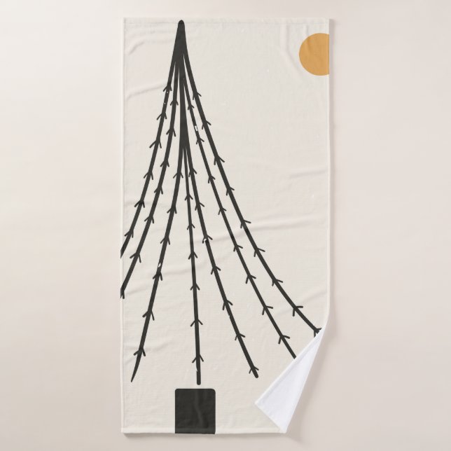 Abstract tree moon bath towel (Bath Towel)