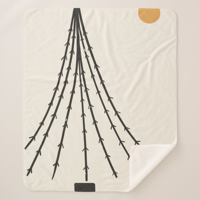 Abstract tree moon sherpa blanket (Front)