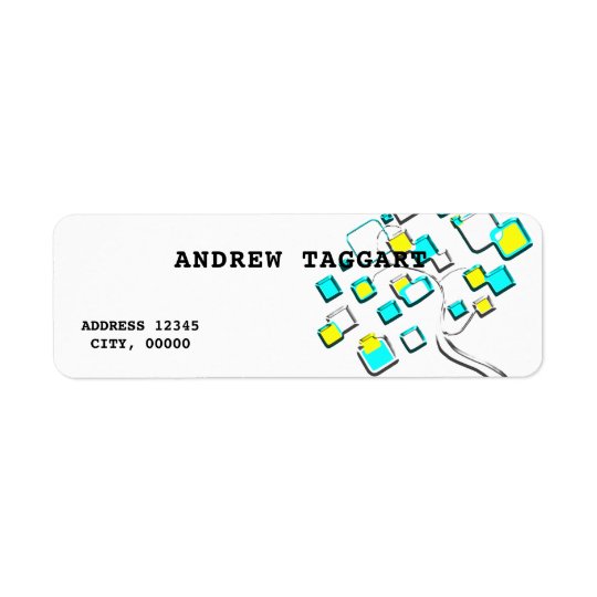 Abstract Tree of figures metal Return Address Label