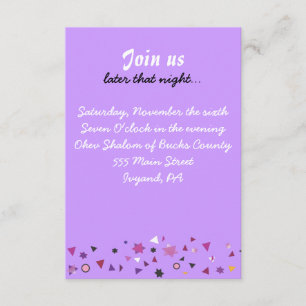 ABSTRACT TREE OF LIFE Bat Mitzvah Party Card