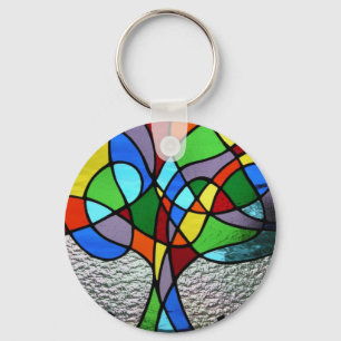 Abstract Tree of Life Keyring