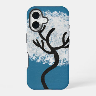 Abstract Tree on Blue Background iPhone 16 Case