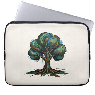 Abstract tree playful art laptop sleeve