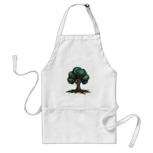 Abstract tree playful art standard apron