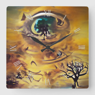 Abstract Tree Soul Square Wall Clock