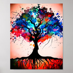 Abstract Tree Watercolor Poster