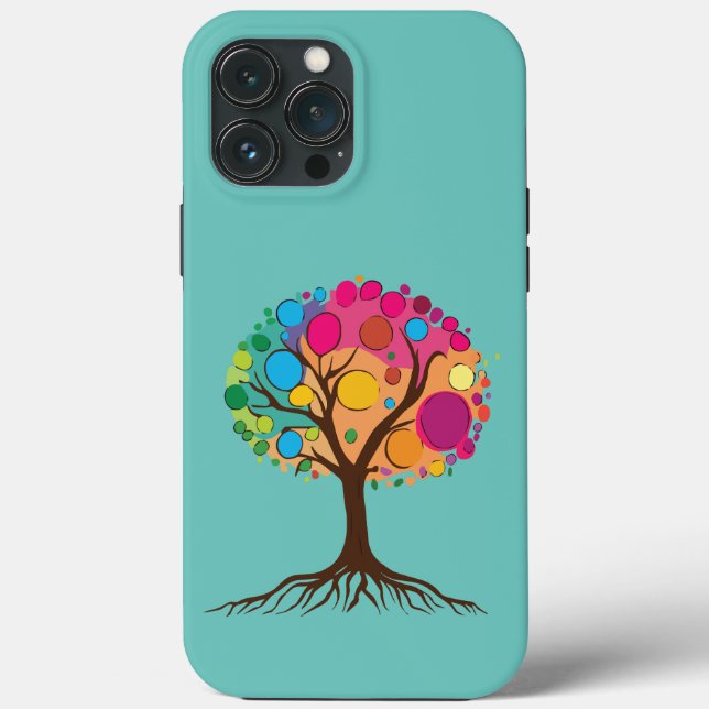 Abstract tree with roots and colourful leaves. Case-Mate iPhone case (Back)