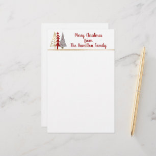 Abstract Trees Christmas Stationery