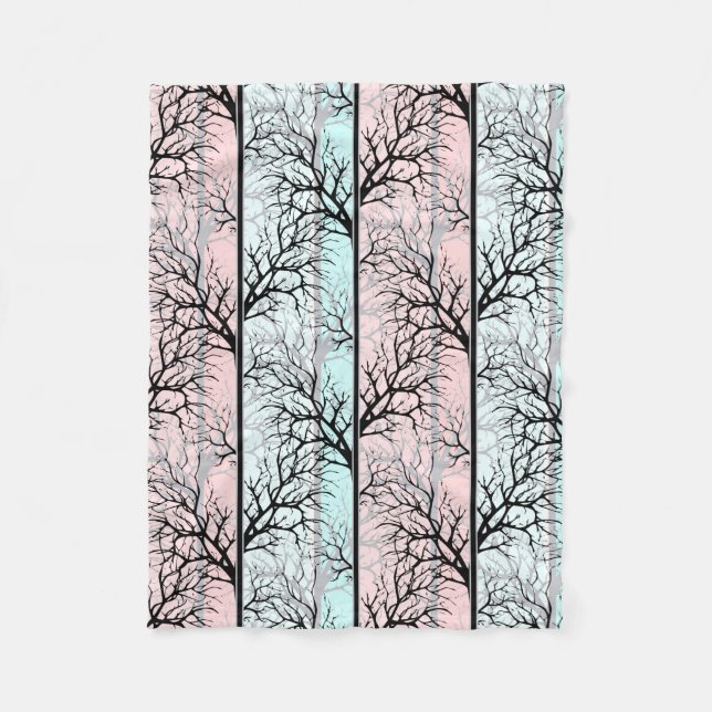 Abstract, trees fleece blanket (Front)