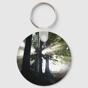 Abstract Trees Key Ring