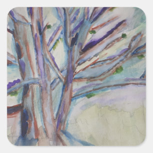 Abstract Trees Square Sticker
