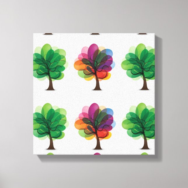 Abstract Trees Wrapped Canvas (Front)