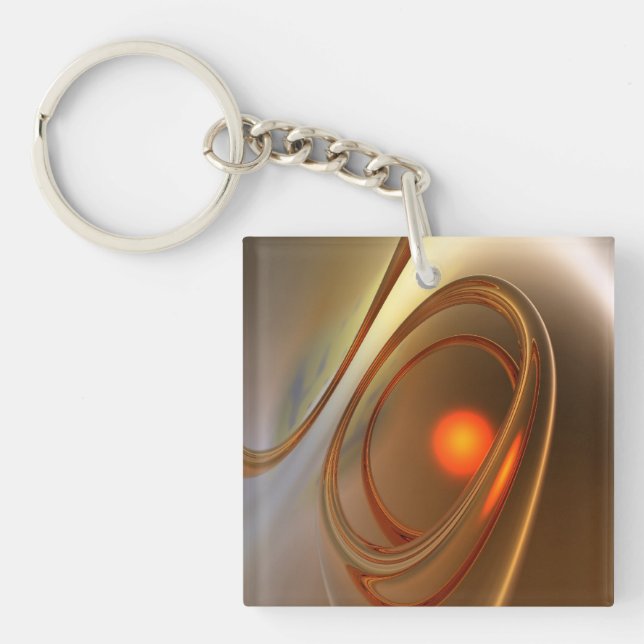 Abstract trendy and elegant 3d Design Key Ring (Front)
