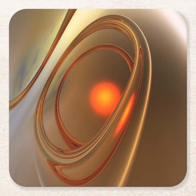Abstract trendy and elegant 3d Design Square Paper Coaster (Front)