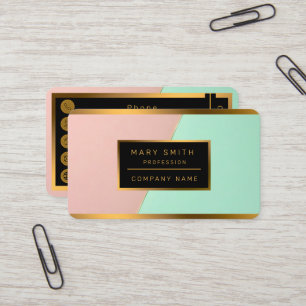 Abstract Trendy Blush Pink Mint Collection Business Card