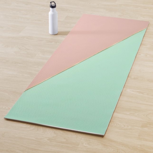 Abstract Trendy Blush Pink Mint Collection Yoga Mat (In Situ)