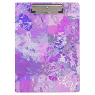 Abstract Trendy Camo Pink Purple Blue Clipboard