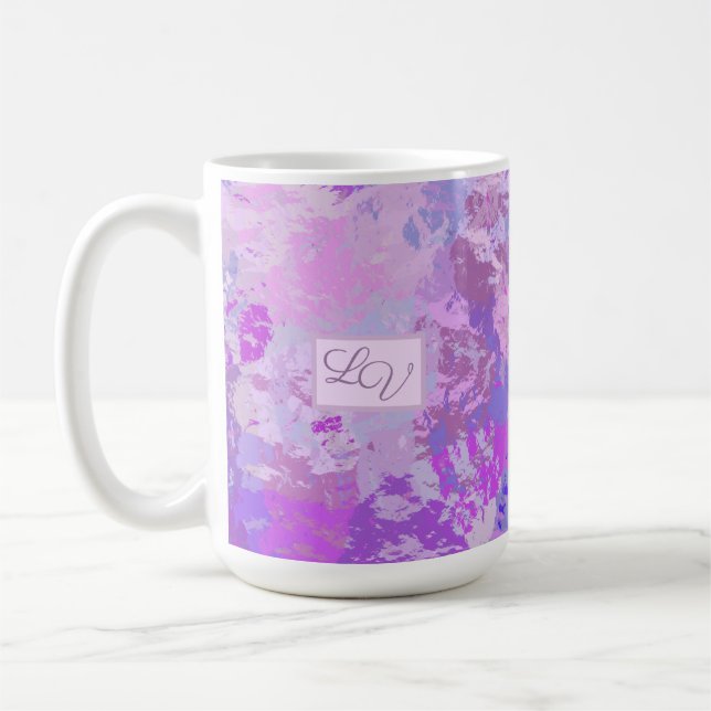 Abstract Trendy Camo Pink Purple Blue Coffee Mug (Left)