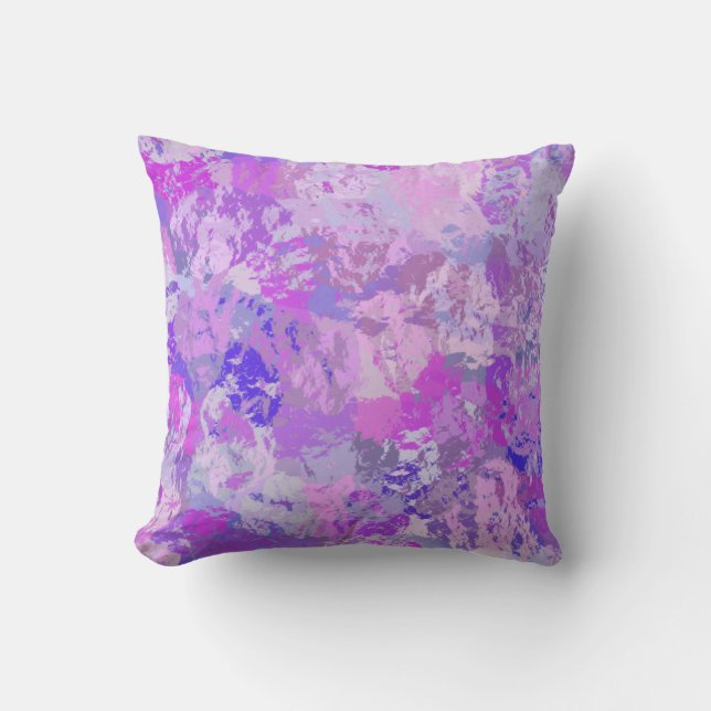 Abstract Trendy Camo Pink Purple Blue Cushion (Front)