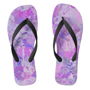 Abstract Trendy Camo Pink Purple Blue Flip Flops