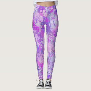 Abstract Trendy Camo Pink Purple Blue Leggings
