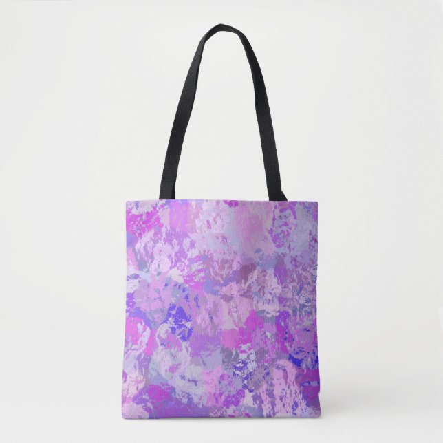 Abstract Trendy Camo Pink Purple Blue Tote Bag (Front)