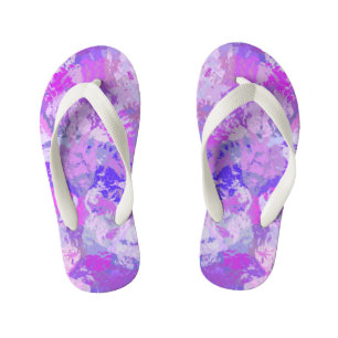 Abstract Trendy Camo Pink Purple Kid's Flip Flops