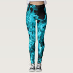 Abstract Trendy Modern On Fire Aqua Flames Leggings<br><div class="desc">Abstract Modern On Fire Aqua Blue Flames look  great as they dance over these leggings</div>