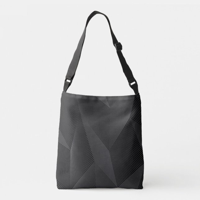 Abstract, trendy, modern, simple line pattern crossbody bag (Back)