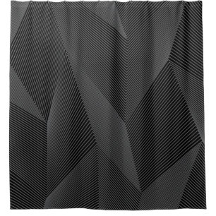 Abstract, trendy, modern, simple line pattern shower curtain