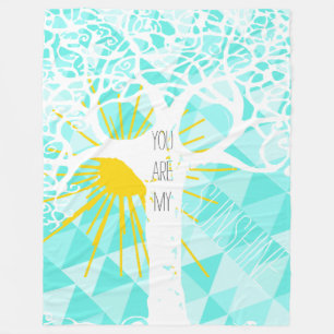 Abstract Trendy Wild and Free You Are My Sunshine Fleece Blanket