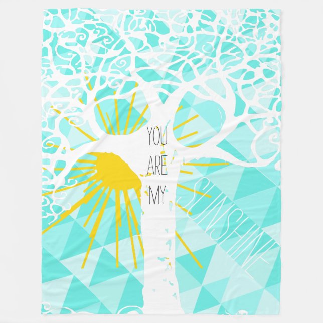 Abstract Trendy Wild and Free You Are My Sunshine Fleece Blanket (Front)