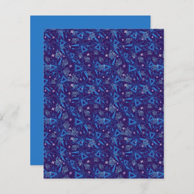 Abstract Triangle Blue Aqua Ice Crystals Scrapbook (Front/Back)