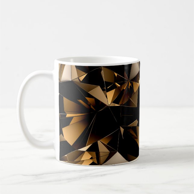 Abstract triangle crystal background. coffee mug (Left)