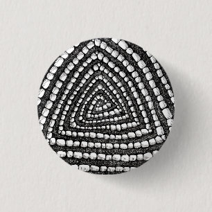Abstract Triangle Detailed Pen and Ink Shapes 3 Cm Round Badge