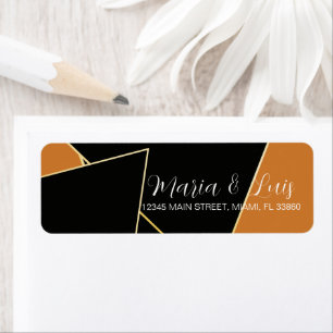 Abstract Triangle Earthy Terracotta Wedding Label
