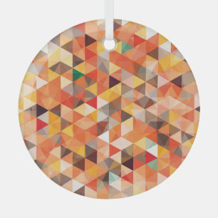 Abstract Triangle Geometric Seamless Pattern Glass Tree Decoration