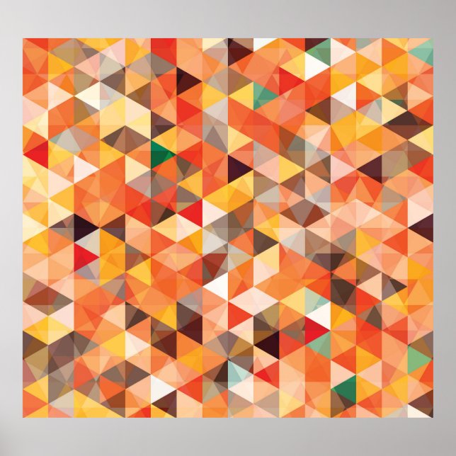 Abstract Triangle Geometric Seamless Pattern Poster (Front)