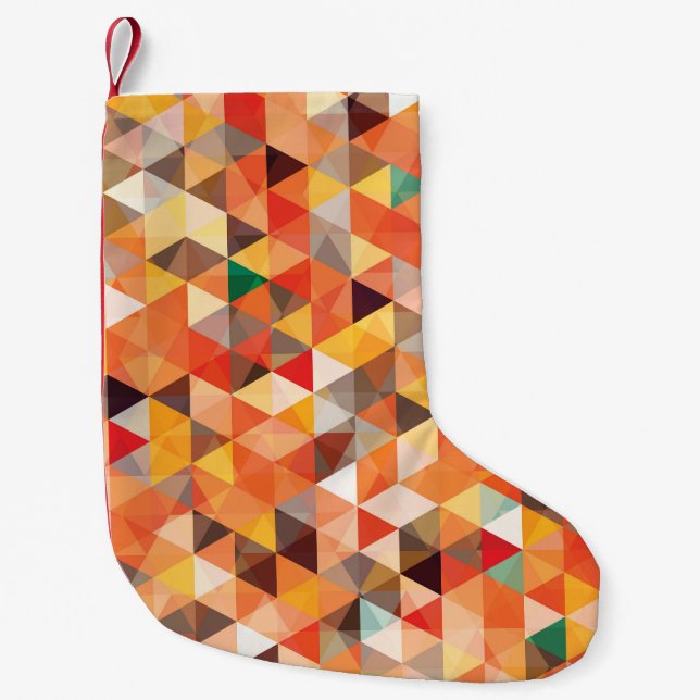 Abstract Triangle Geometric Seamless Pattern Small Christmas Stocking (Front)