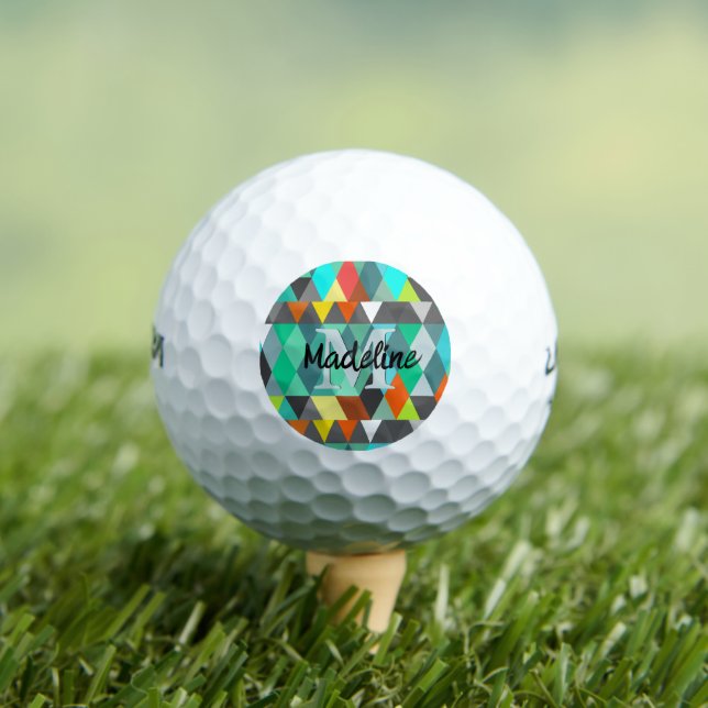 Abstract Triangle Monogram Personalised Golf Ball (Insitu Tee)