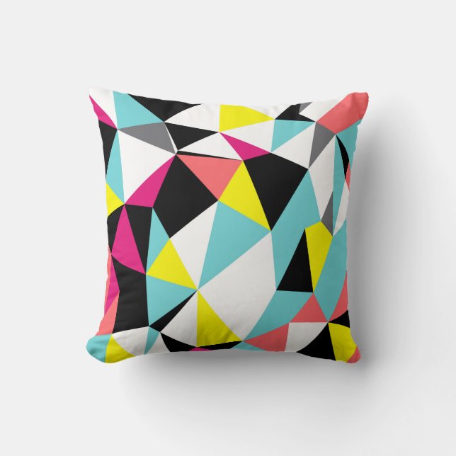 Abstract triangles geometrical pattern background cushion (Front)