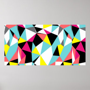 Abstract triangles geometrical pattern background poster
