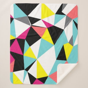 Abstract triangles geometrical pattern background sherpa blanket