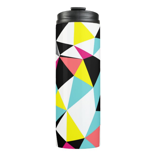 Abstract triangles geometrical pattern background thermal tumbler (Front)