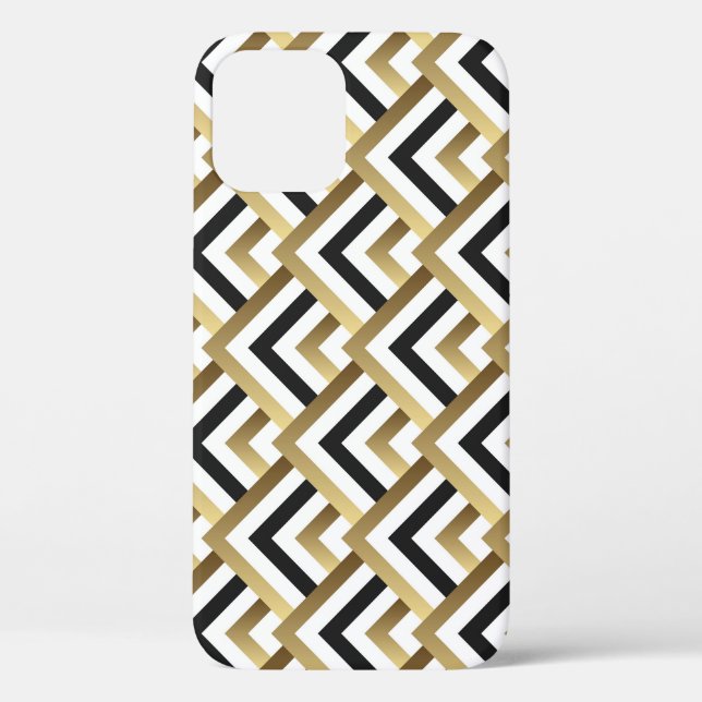 Abstract Triangles: Gold Black Seamless Case-Mate iPhone Case (Back)