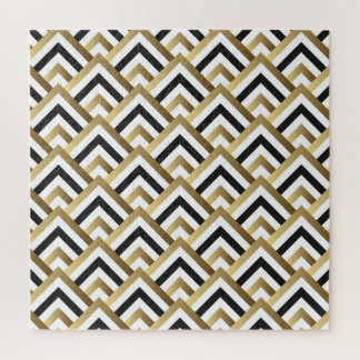 Abstract Triangles: Gold Black Seamless Jigsaw Puzzle