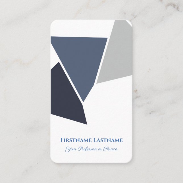 Abstract triangles grey blue shapes design business card (Front)