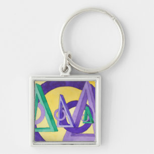 Abstract Triangles Key Ring