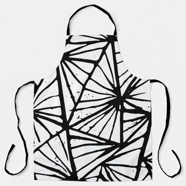 Abstract Triangles Lino Print All-Over Print Apron (Front)