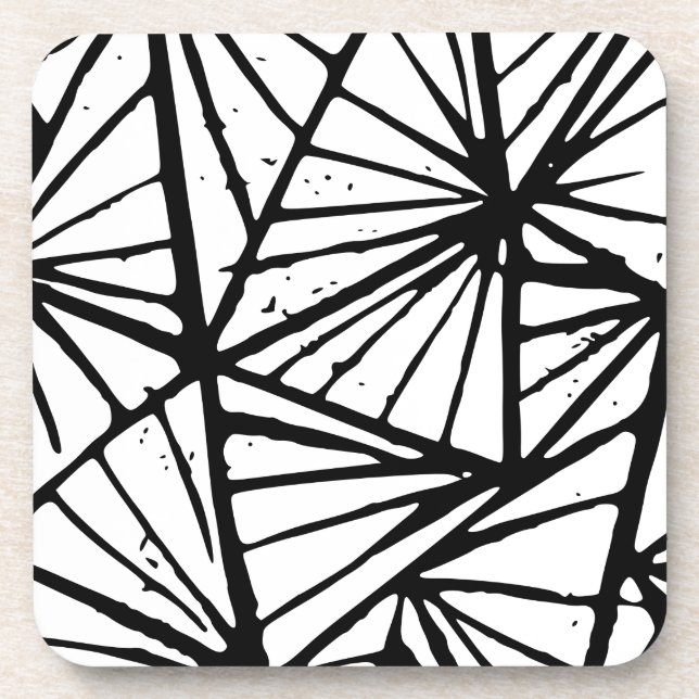 Abstract Triangles Lino Print Coaster (Front)